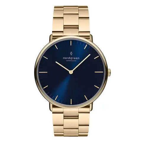 Navy skive - 3-Link, guld