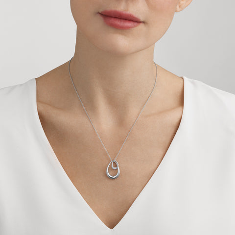 Georg Jensen Offspring halskæde m. stort vedhæng, sterlingsølv