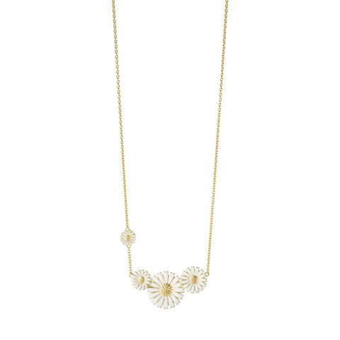 Georg Jensen Daisy halskæde, sterling sølv belagt med 18 kt. guld