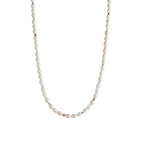 Stine A White Pearls and Candy Stones, Forgyldt sølv