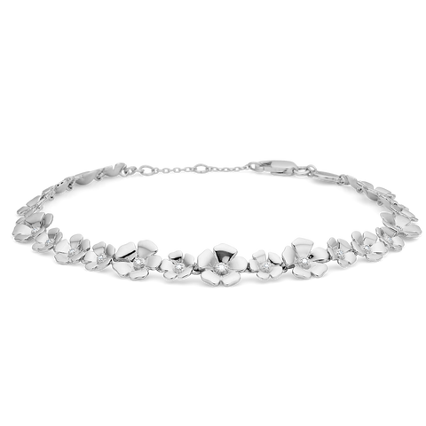 Mads Z. FLEUR armbånd, sølv m. hvid topas