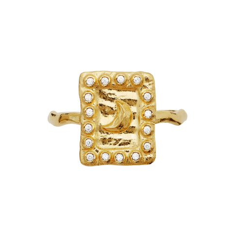 Maanesten Aida ring, forgyldt sølv