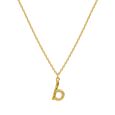 Maanesten Alphabet halskæde "B", Forgyldt sølv