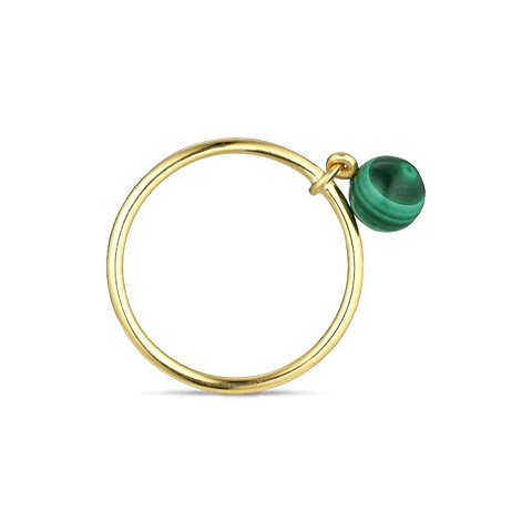 Jane Kønig Bermuda Malachite ring, Forgyldt sølv