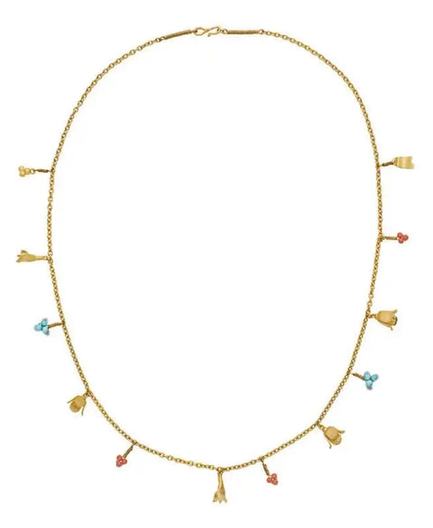 Olga Bonne X Maanesten Bluebell halskæde, Forgyldt sølv