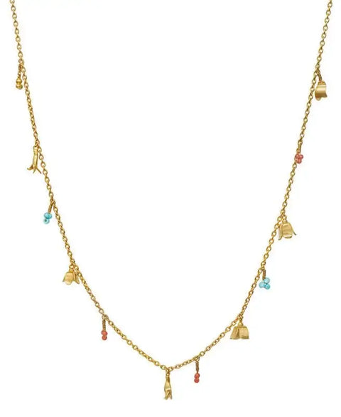 Olga Bonne X Maanesten Bluebell halskæde, Forgyldt sølv