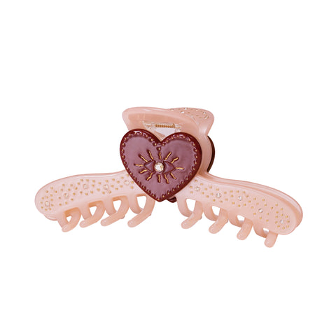 Dealla_blush_hairclaw. Dealla hårklemme i farven blush lyserød med rhinsten fra maanesten