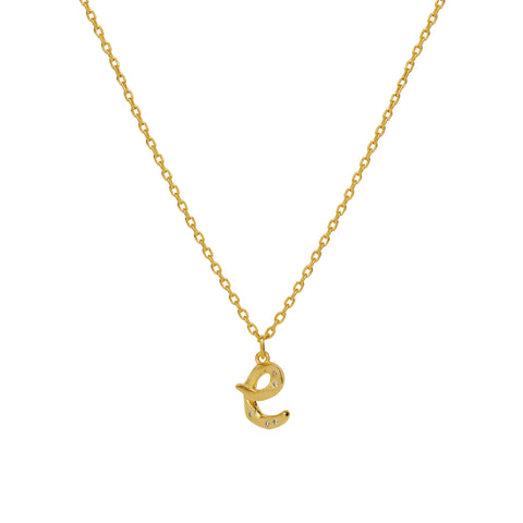 Maanesten Alphabet halskæde "E", Forgyldt sølv