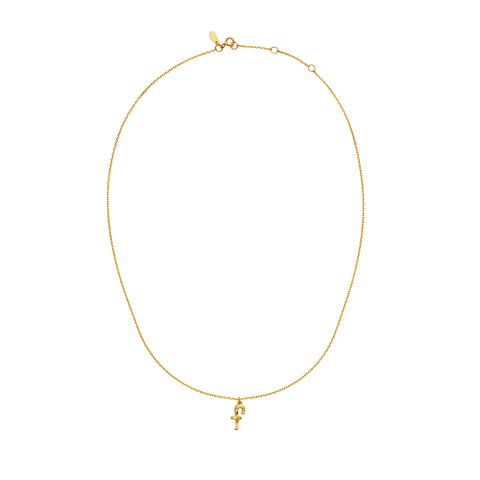 Maanesten Alphabet halskæde "F", Forgyldt sølv