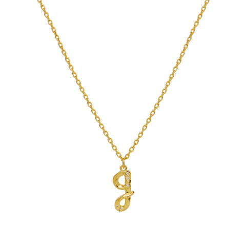 Maanesten Alphabet halskæde "G", Forgyldt sølv
