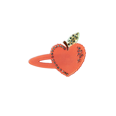 Maanesten Heart Apple hårspænde, Cranberry