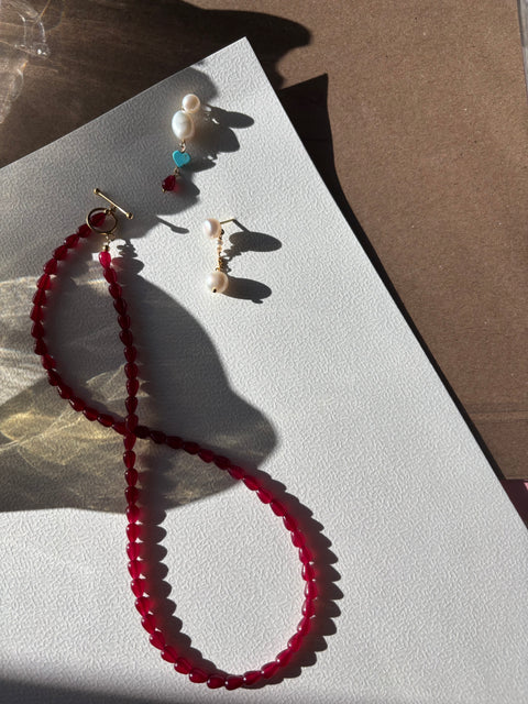 Stine A Love Drop halskæde, Burgundy