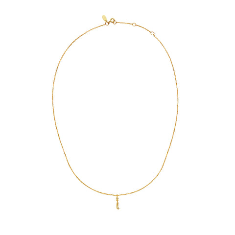 Maanesten Alphabet halskæde "I", Forgyldt sølv