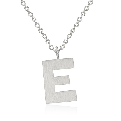 Dulong Letter halskæde - E, sølv