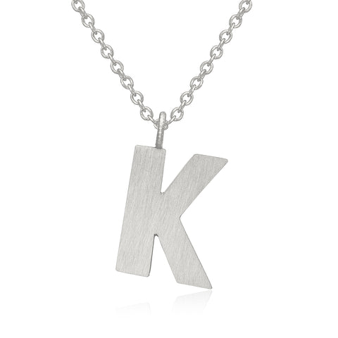 Dulong Letter halskæde - K, sølv