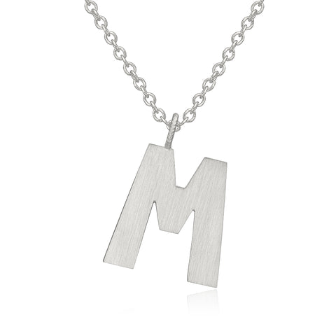 Dulong Letter halskæde - M, sølv
