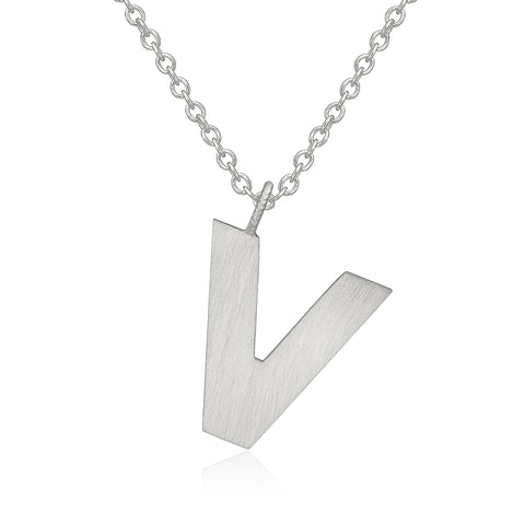 Dulong Letter halskæde - V, sølv