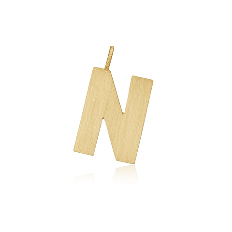Dulong Letter vedhæng - N, stor guld