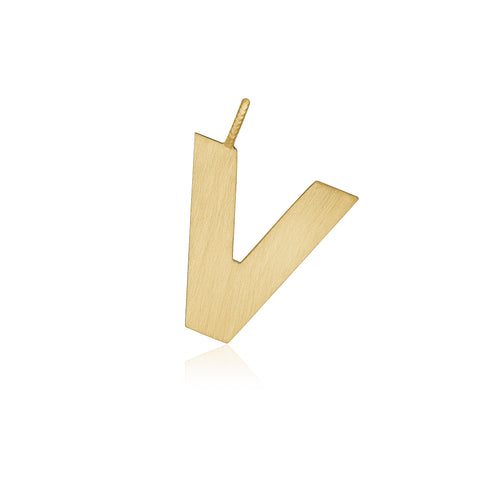 Dulong Letter vedhæng - V, stor guld