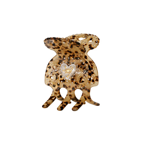 Pantalone_sesame_hairclaw. pantalone hårklemme i brun med rhinsten fra maanesten