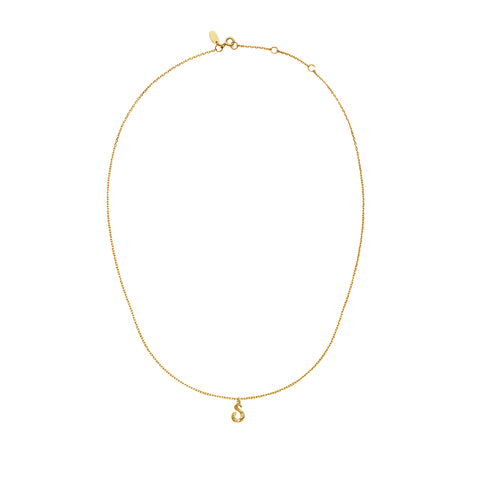 Maanesten Alphabet halskæde "S", Forgyldt sølv