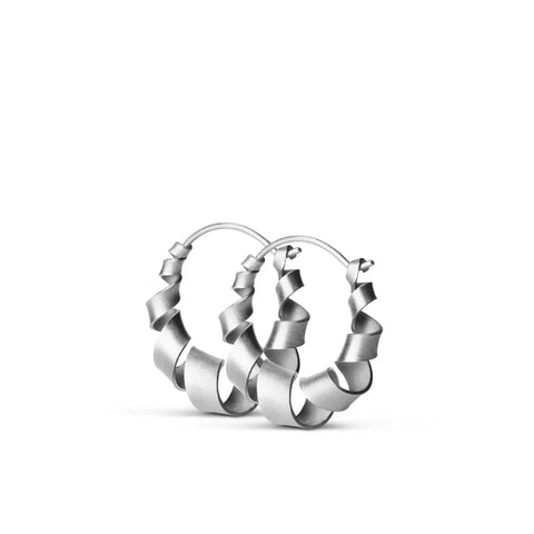 Jane Kønig Small curly hoop, Sølv