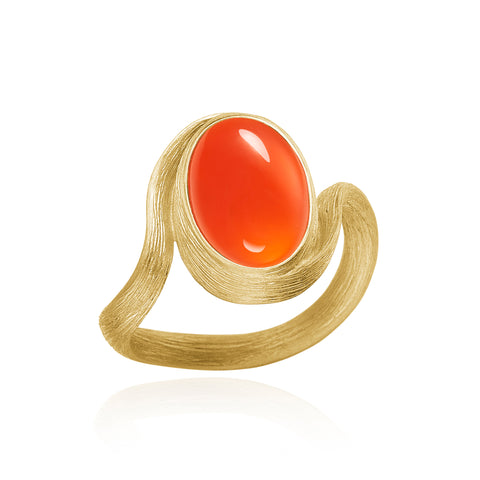 Dulong Vega ring med karneol, 18 kt guld