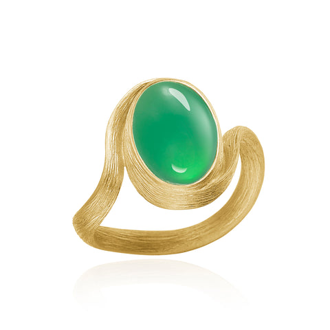Dulong Vega ring med krysopras, 18 kt guld
