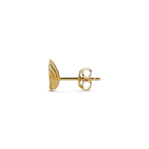 Jane Kønig Salon scallop earstud back, Forgyldt sølv