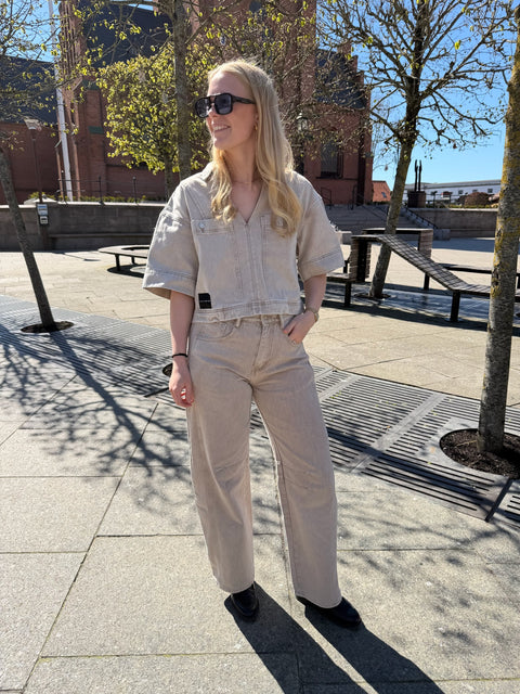 Haute L'amitié Drew Denim Top, Khaki