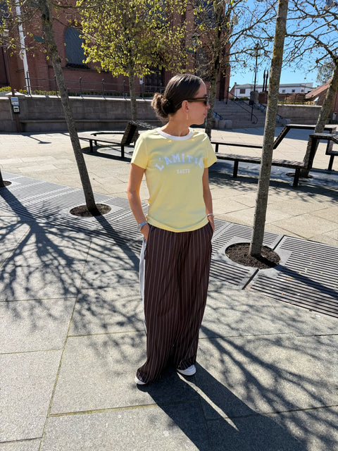 Haute L'amitié Neckline Logo Tee, Pale Yellow