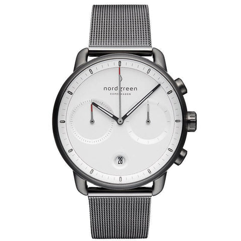 PIONEER - 42mm - mesh m. gun metal urkasse, sort skive