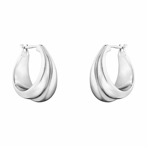 Georg Jensen Curve øreringe, store, sterling sølv