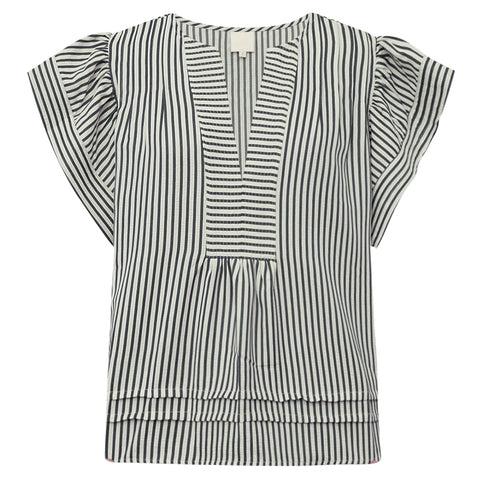GOSSIA MinkaGO Jo Blouse, Creme Navy Stripes