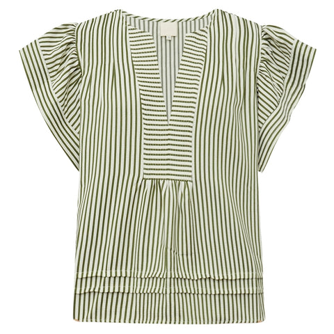 GOSSIA MinkaGO Jo Blouse, Creme Army Stripes