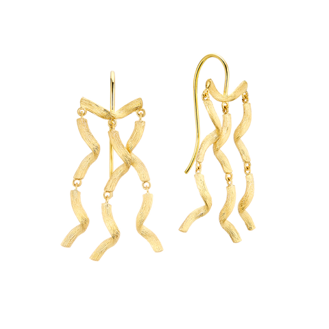 Dulong Vega Øreringe Cascade Curl Lang 18 kt. guld