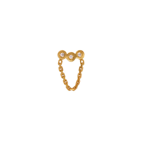Stine A Three Dots with Mini Chain ørering, Forgyldt sølv