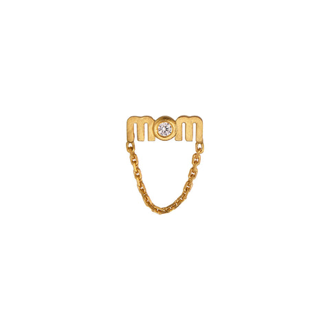 Stine A Wow Mom Mini With Chain ørering, Forgyldt sølv