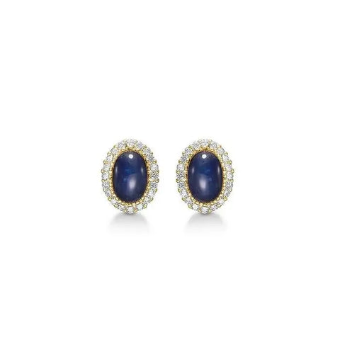 ROYAL SAPPHIRE ørering i 14kt guld m. safir &amp; brillanter