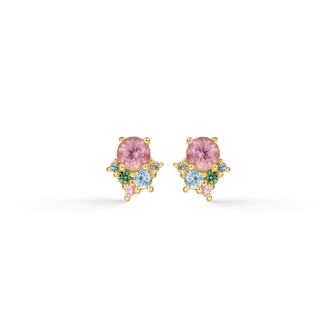 Mads Z. LITTLE PRINCESS øreringe, 14 kt. guld & pink turmalin