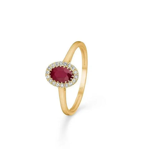 Rose ring - 14 kt. guld m. rubin