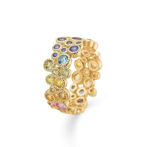 Luxury Rainbow ring - 14 kt. guld - stor