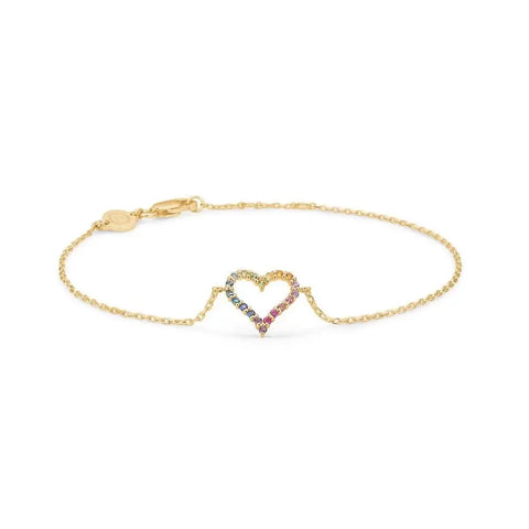 Mads Z | 1554340 | TENDER HEART RAINBOW armbånd - 14 kt. guld