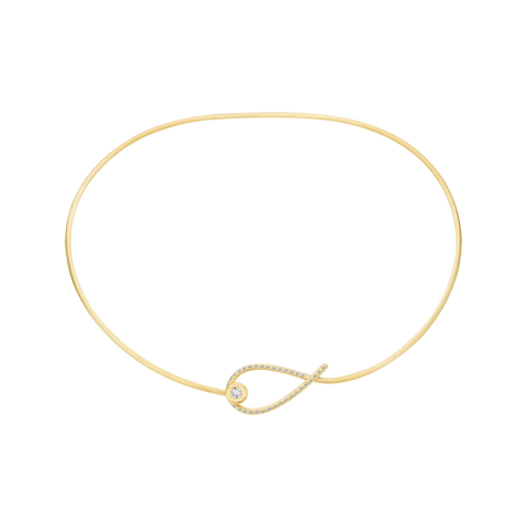 Dulong Kharisma Halsring Pure 18 kt. guld m. brillanter.