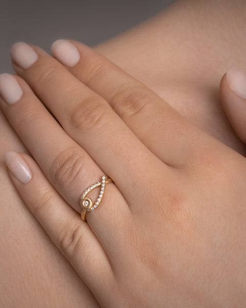 Dulong Kharisma Ring Pure 18 kt. guld m. brillanter