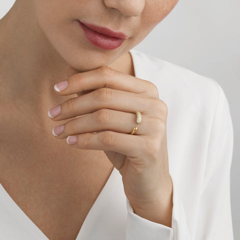 Georg Jensen Mercy ring i 18 kt. guld m. diamanter - mini