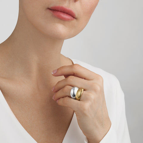 Georg Jensen Curve ring, sølv & 18 kt. guld