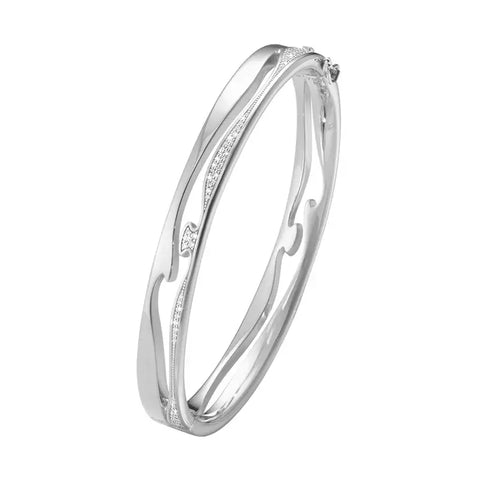 GEORG JENSEN - Armbånd | 20000053 | FUSION - Armring i 18 kt. hvidguld m. brillanter