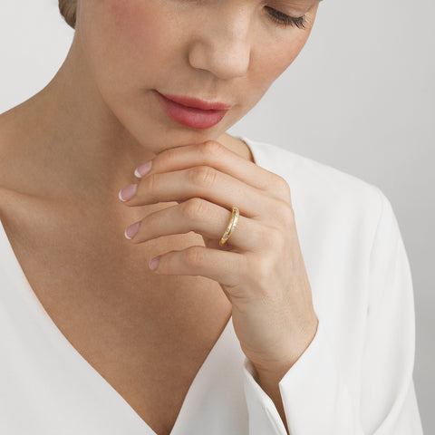 Georg Jensen Offspring ring, 18 kt. guld m. diamanter