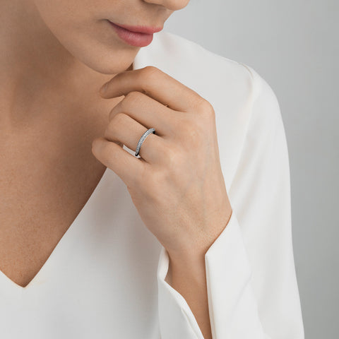 Georg Jensen Offspring ring, sterlingsølv m. brillantpavé